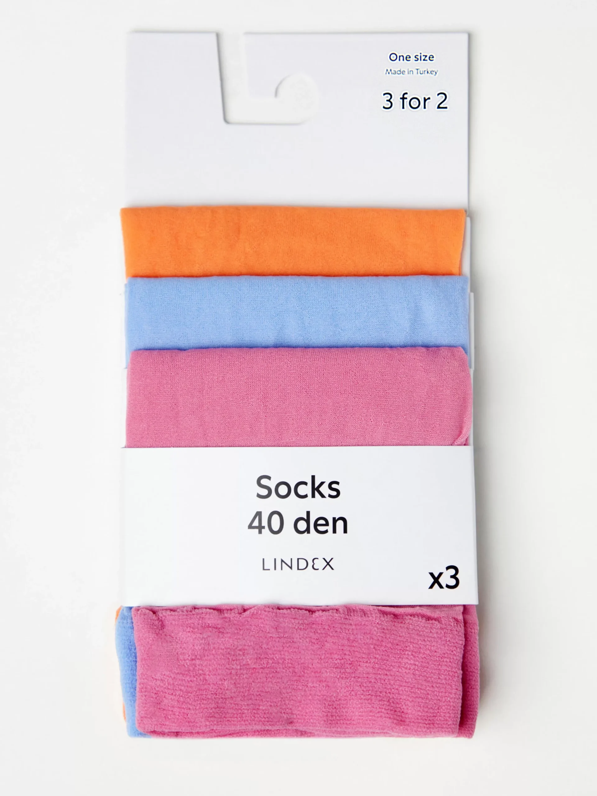 Strumpor>Lindex 3-Pack Strumpor I Halvglansig 40 Denier Dark Pink