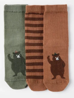 Underkläder>Lindex 3-Pack Strumpor Med Bjornmotiv Och Antislip Brown