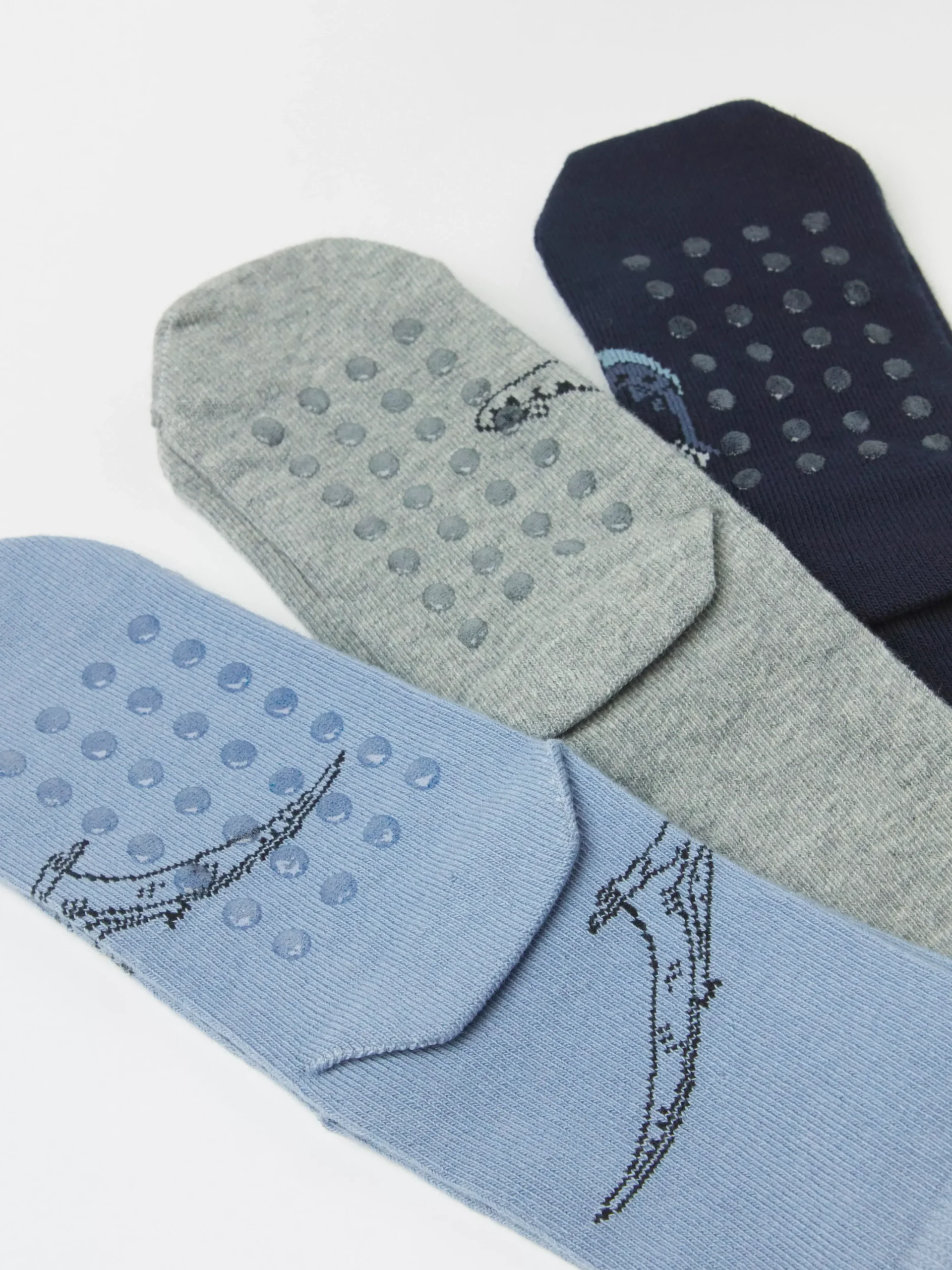 Underkläder>Lindex 3-Pack Strumpor Med Dinosaurier Och Antislip Lt Dusty Blue