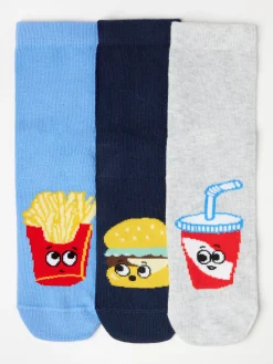 Underkläder>Lindex 3-Pack Strumpor Med Mat Dusty Blue