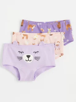 Underkläder>Lindex 3-Pack Trosor Med Katter Light Lilac