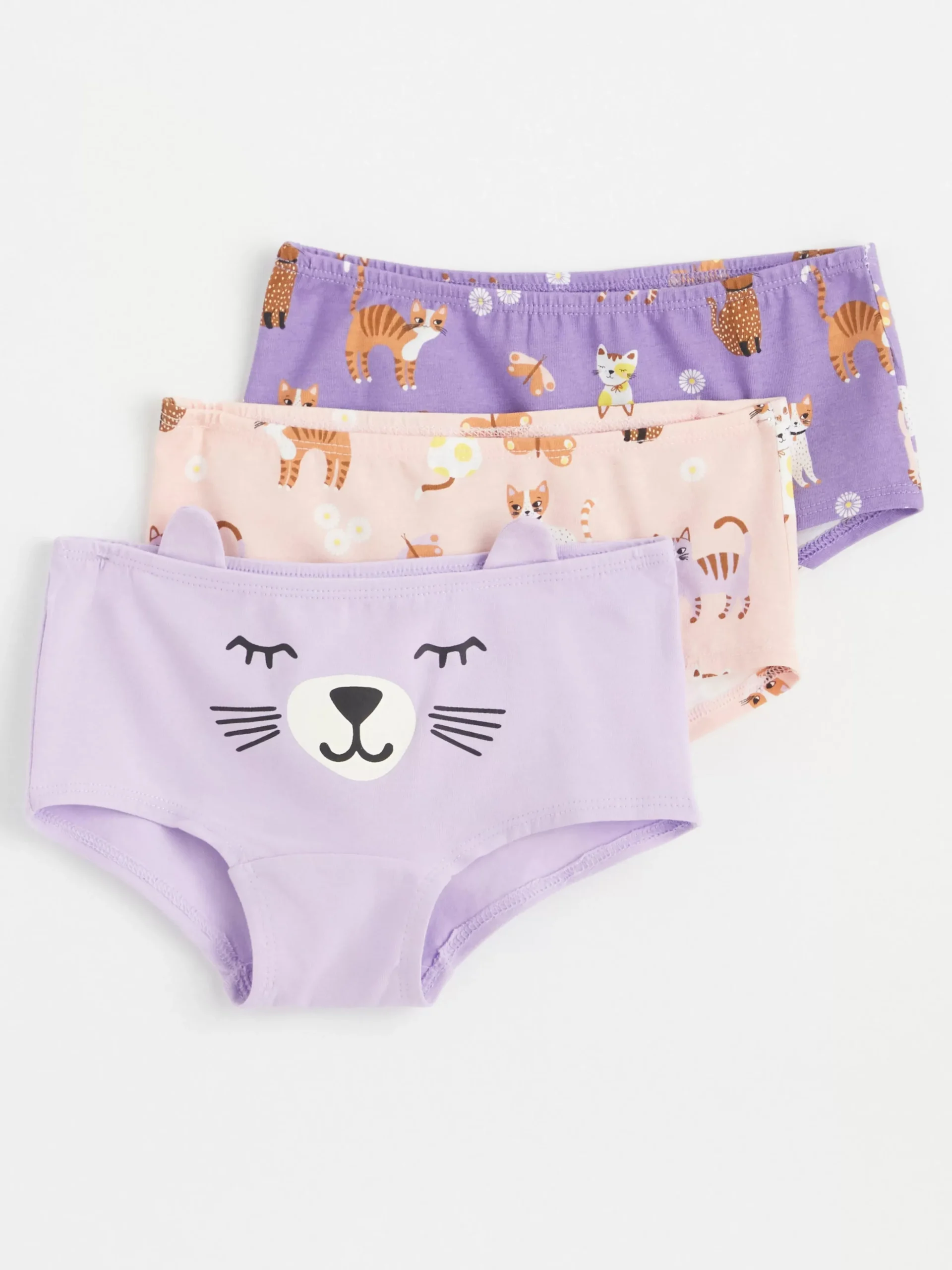Underkläder>Lindex 3-Pack Trosor Med Katter Light Lilac