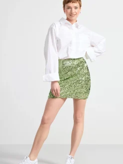 Kjolar>Lindex Paljettkjol Green
