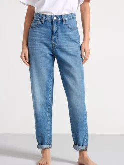 Jeans>Lindex Pam Mom High Waist Jeans Denim Blue