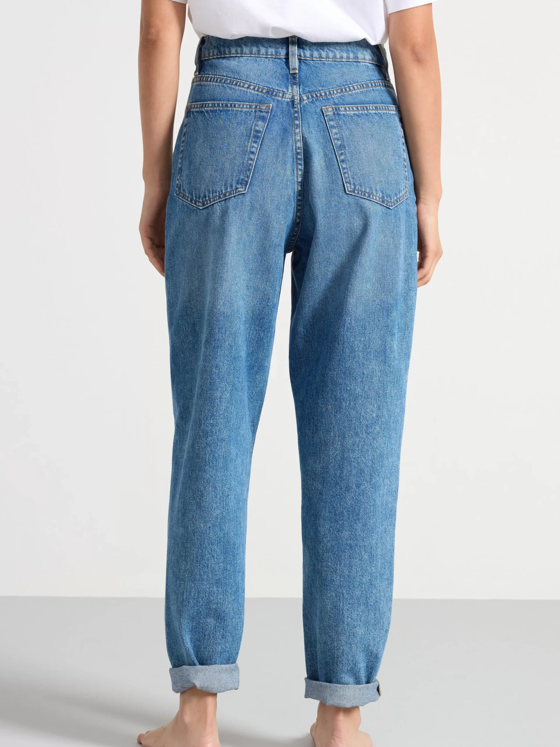 Jeans>Lindex Pam Mom High Waist Jeans Denim Blue