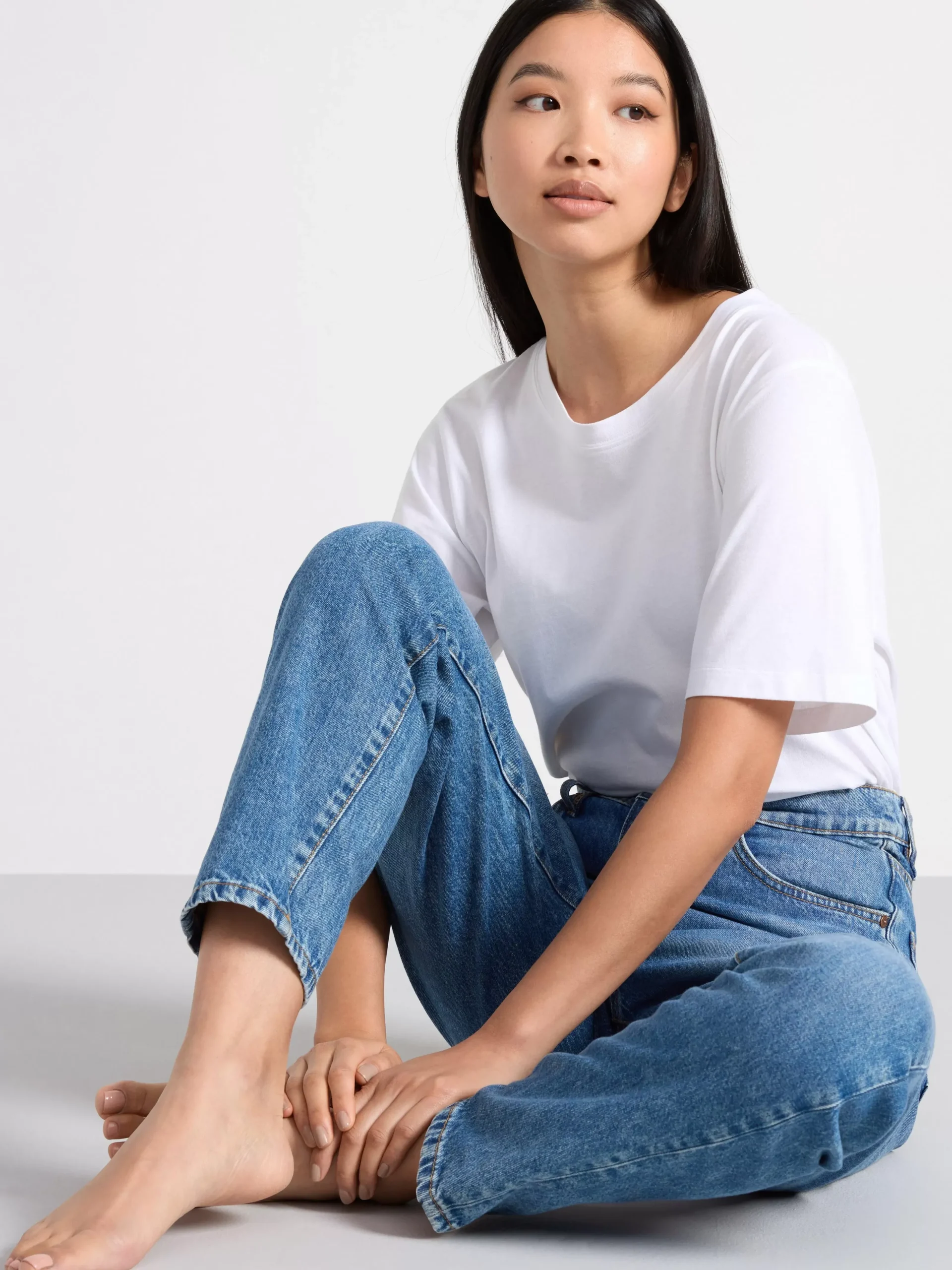 Jeans>Lindex Pam Mom High Waist Jeans Denim Blue