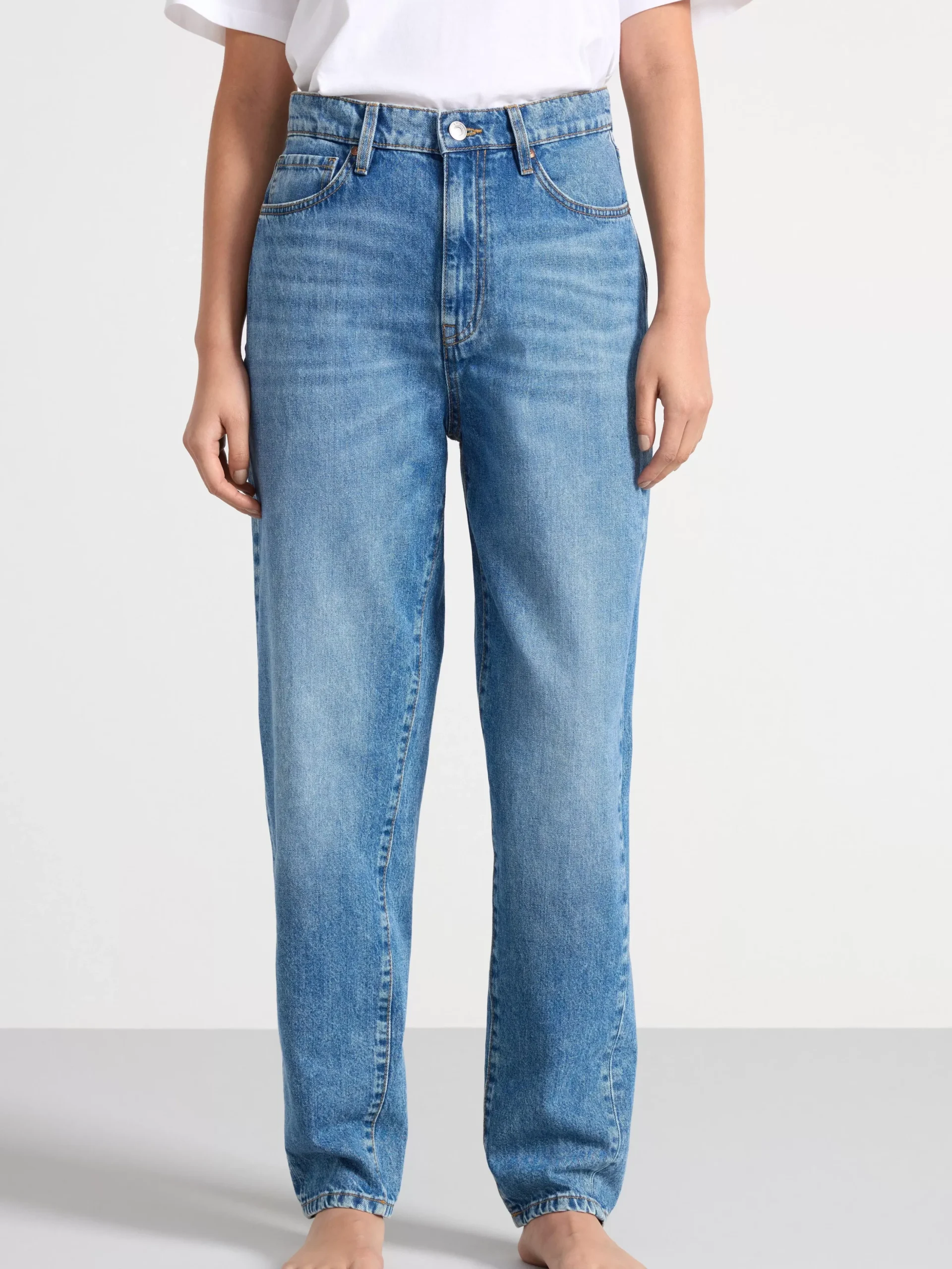 Jeans>Lindex Pam Mom High Waist Jeans Denim Blue