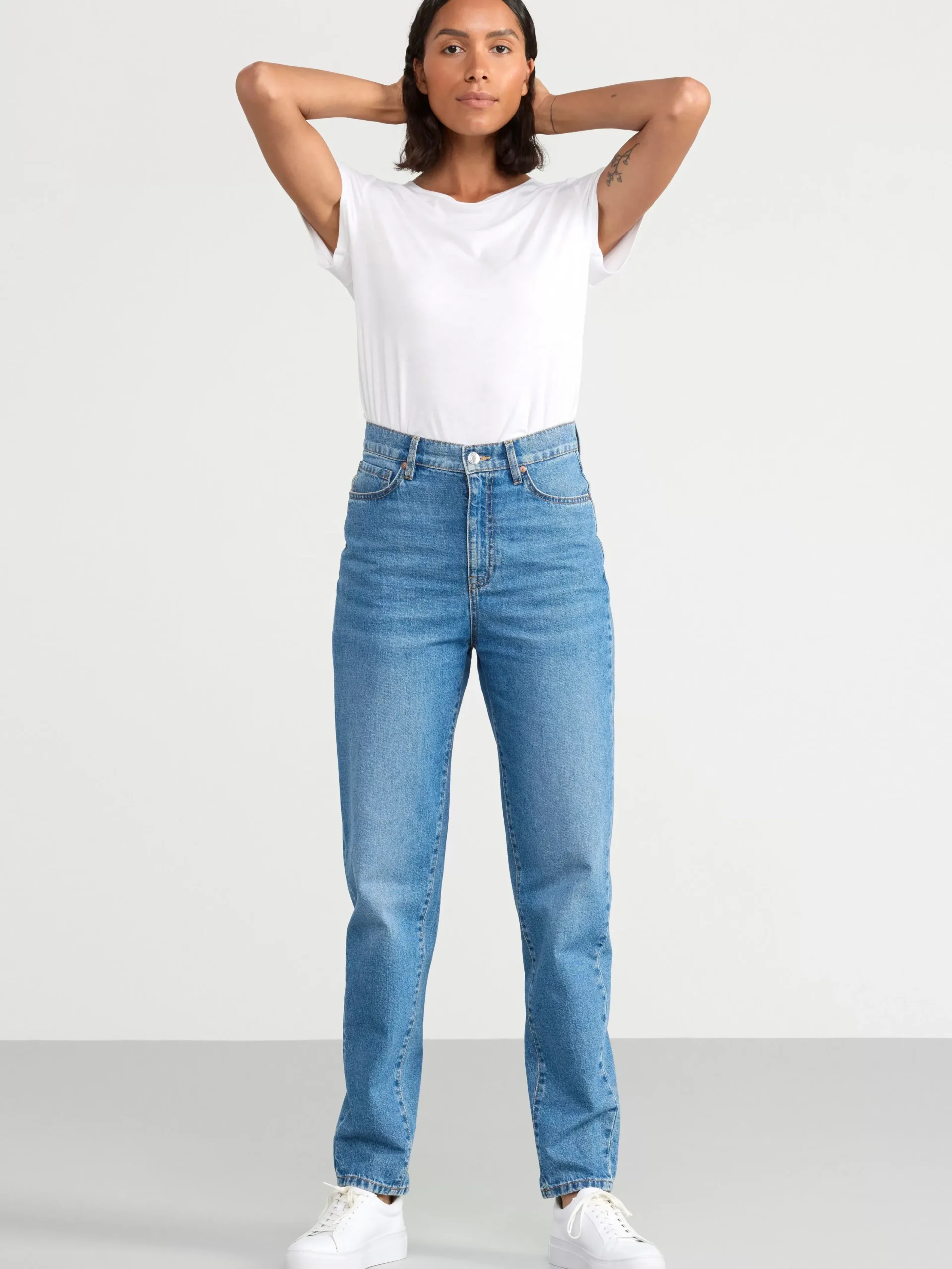 Jeans>Lindex Pam Mom High Waist Jeans Denim Blue