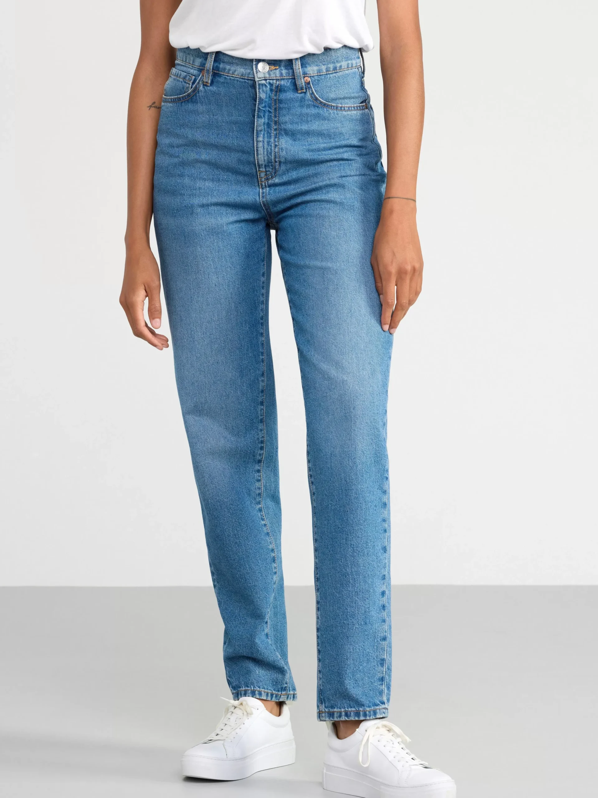 Jeans>Lindex Pam Mom High Waist Jeans Denim Blue
