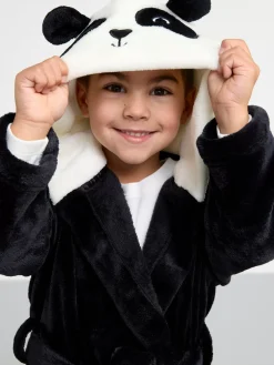 Nattplagg>Lindex Pandamorgonrock I Fleece Black