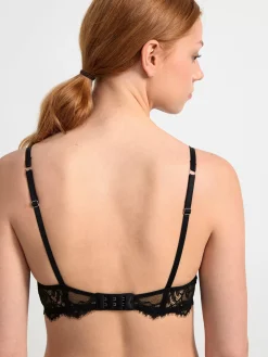 Bh>Lindex Peony Push-Up Bh Med Spets Black