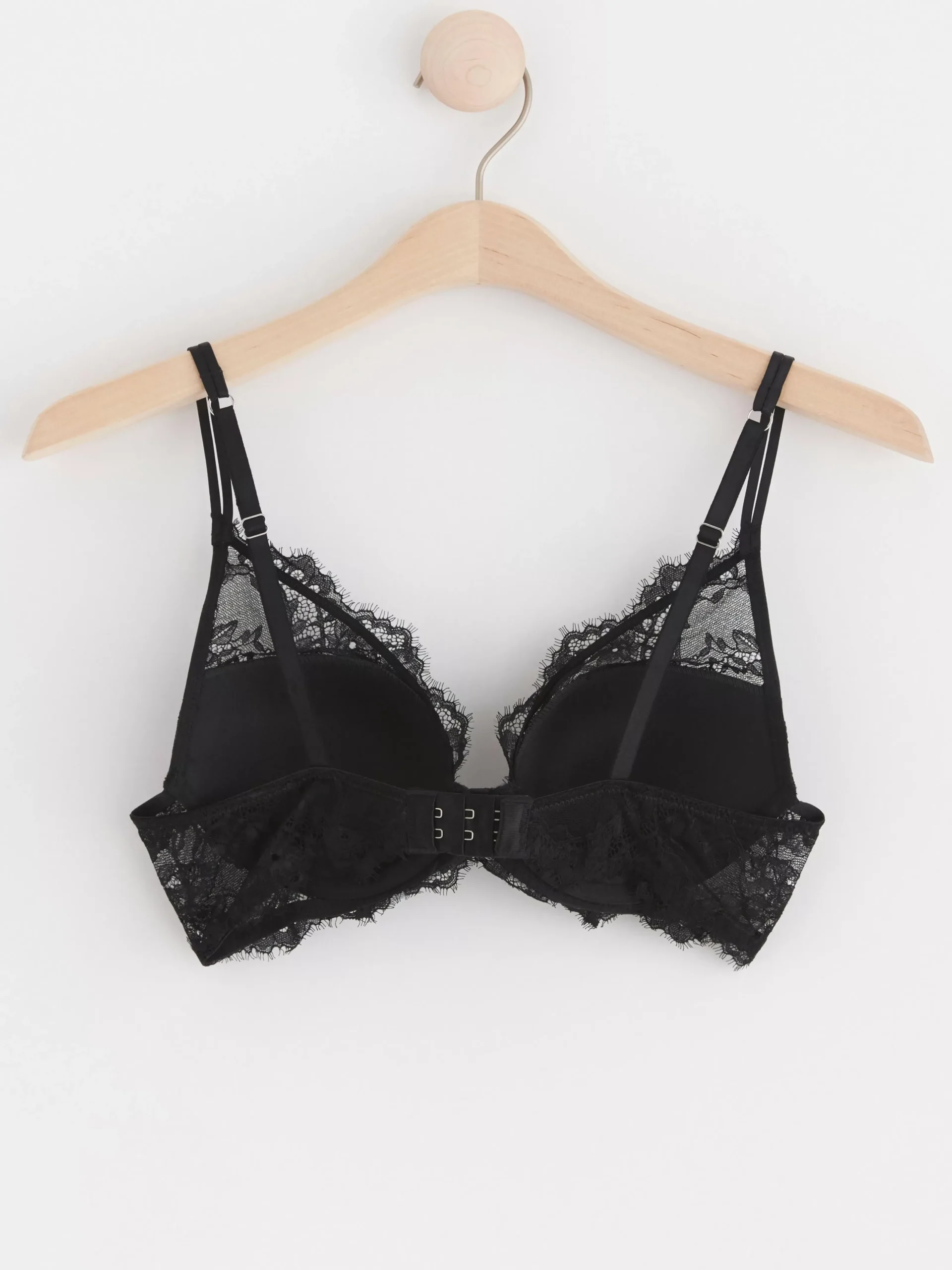 Bh>Lindex Peony Push-Up Bh Med Spets Black
