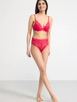 Bh>Lindex Peony Push-Up Bh Med Spets Red