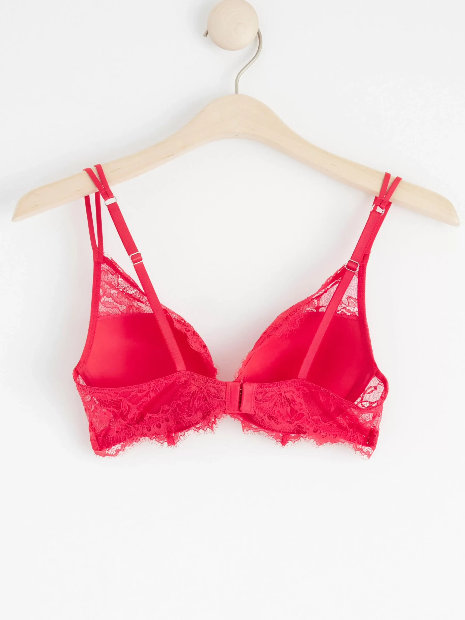 Bh>Lindex Peony Push-Up Bh Med Spets Red