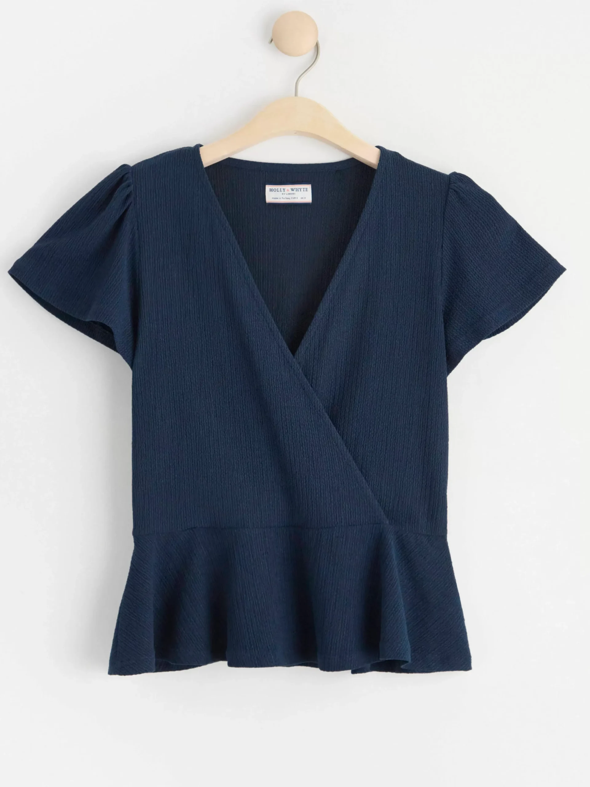 Toppar & T-Shirts>Lindex Peplumtopp Med Kort Arm Navy