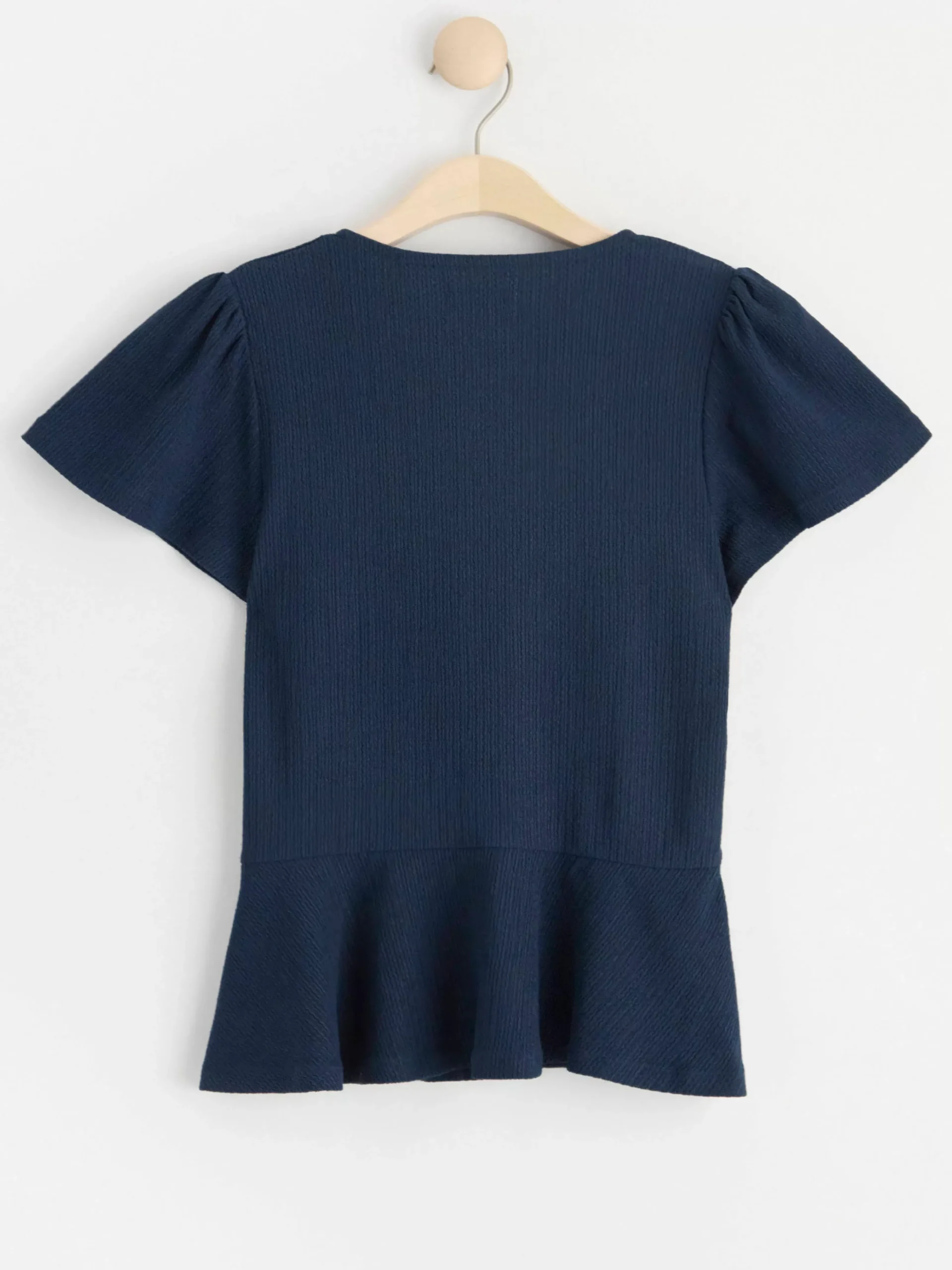 Toppar & T-Shirts>Lindex Peplumtopp Med Kort Arm Navy