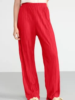 Byxor>Lindex Plisserad Byxa Dark Red