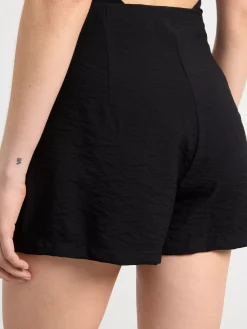 Shorts & Cykelbyxor>Lindex Plisserad Byxkjol Black