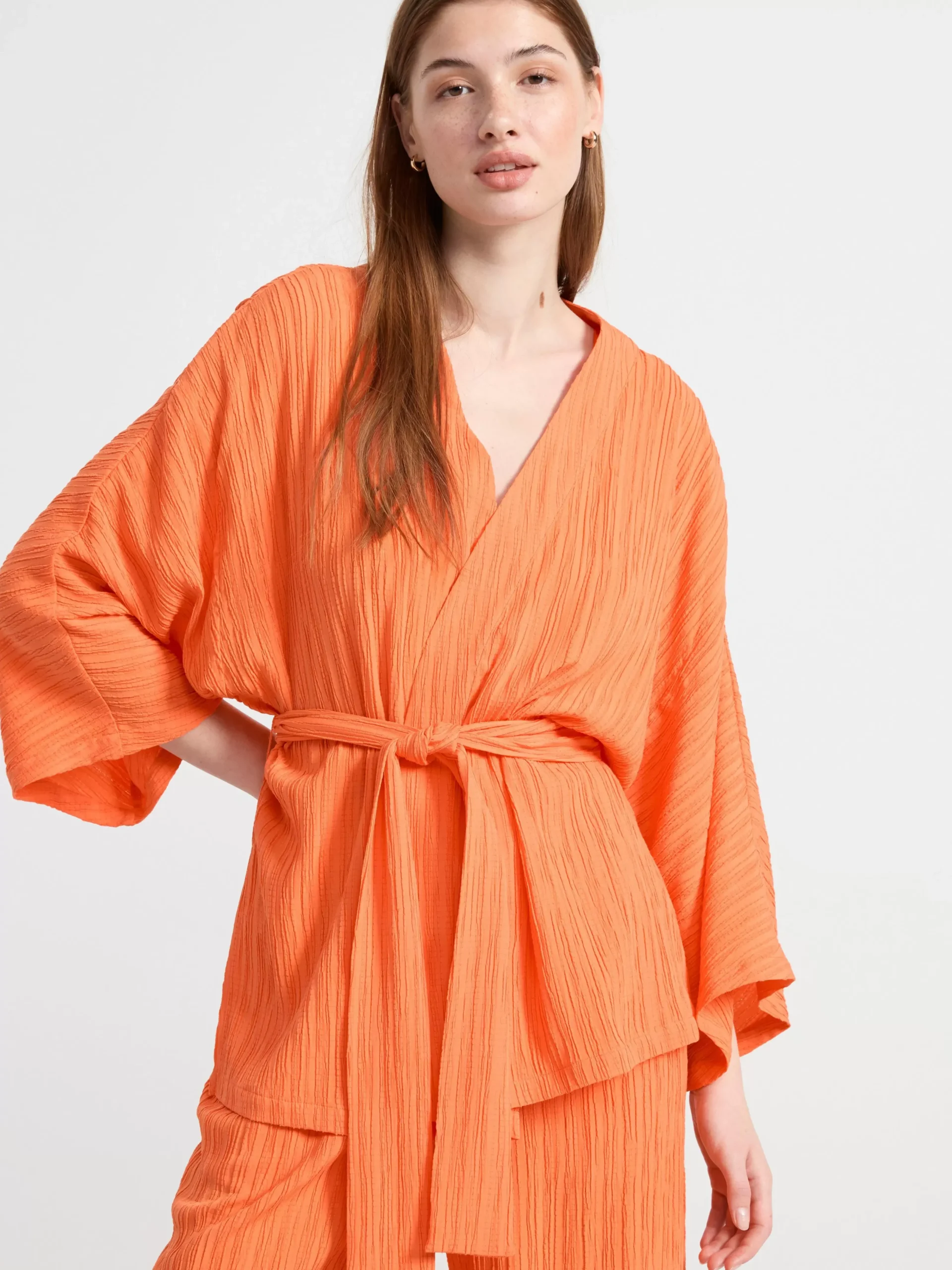 Kavajer>Lindex Plisserad Kimono Orange