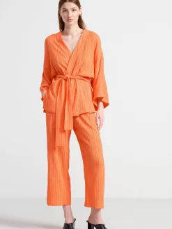 Kavajer>Lindex Plisserad Kimono Orange