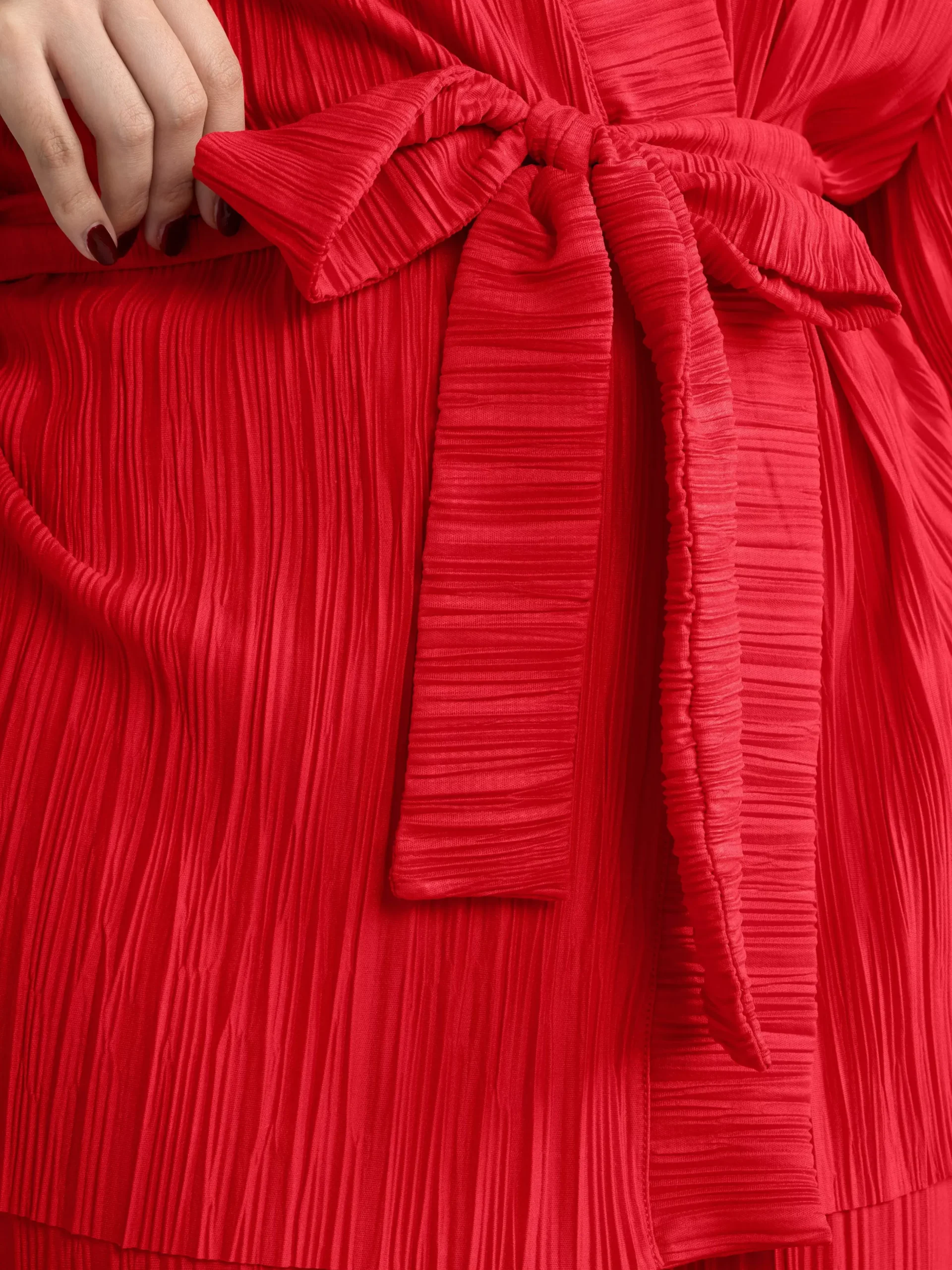 Kavajer>Lindex Plisserad Kimono Dark Red