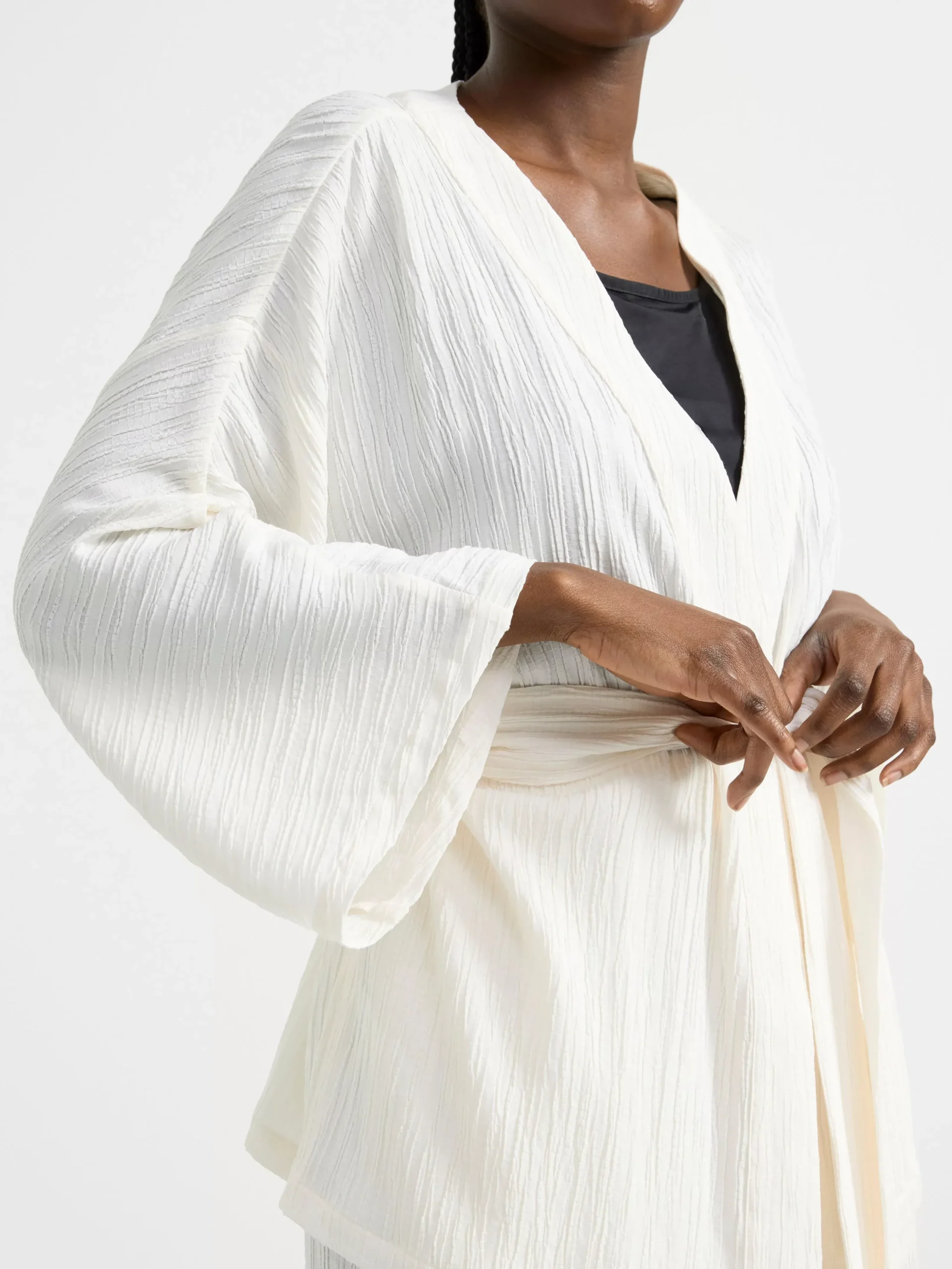 Kavajer>Lindex Plisserad Kimono Light White