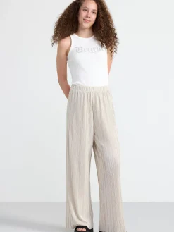 Byxor & Leggings>Lindex Plisserad Trikabyxa Light Beige