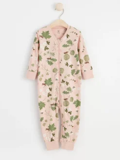 Pyjamas>Lindex Pyjamas Med Blommor Och Blad Light Dusty Pink
