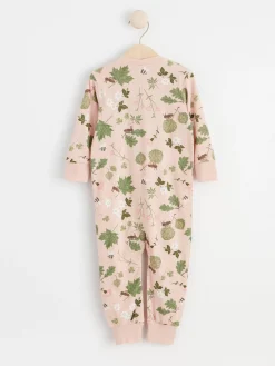 Pyjamas>Lindex Pyjamas Med Blommor Och Blad Light Dusty Pink
