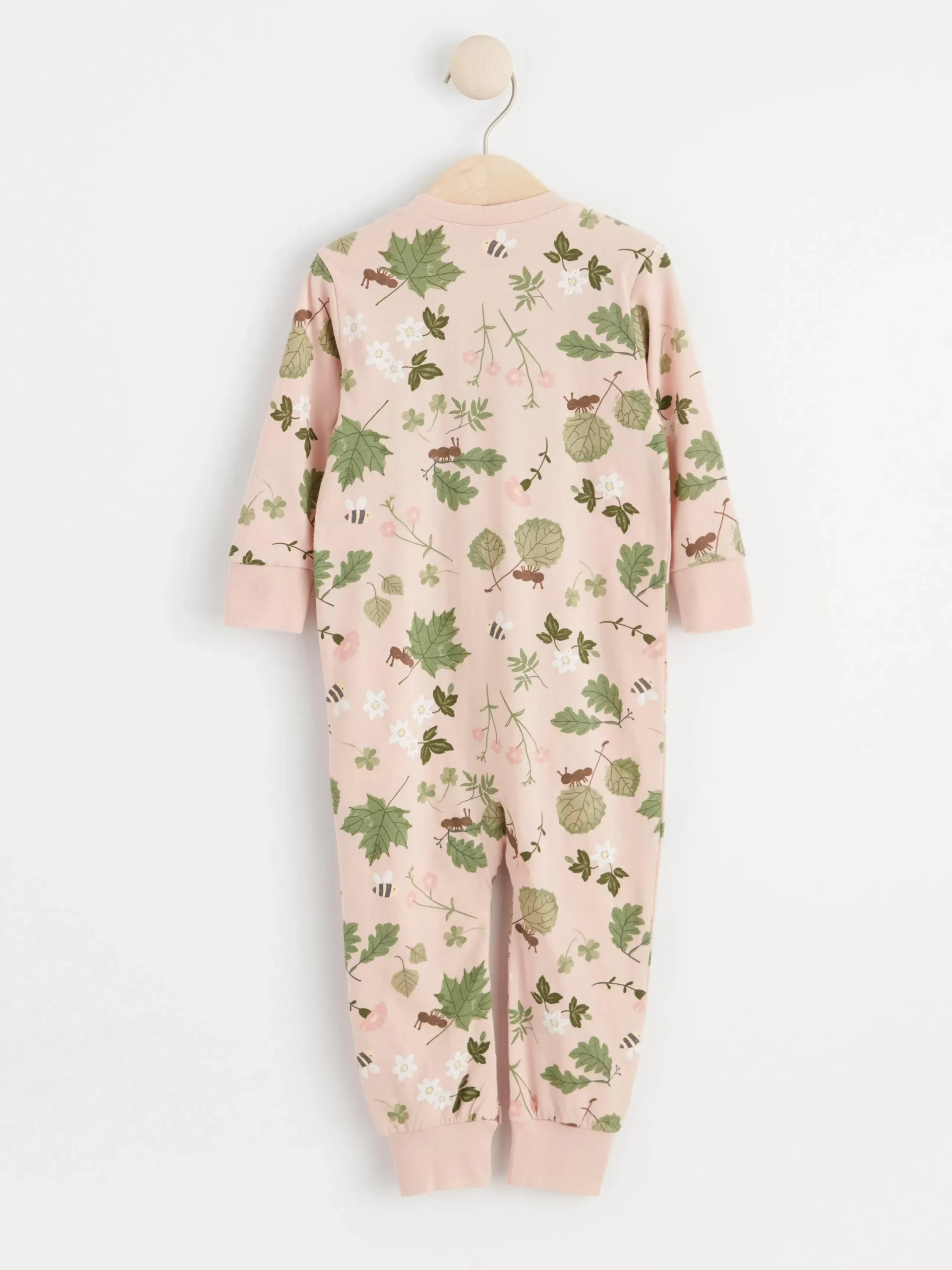 Pyjamas>Lindex Pyjamas Med Blommor Och Blad Light Dusty Pink