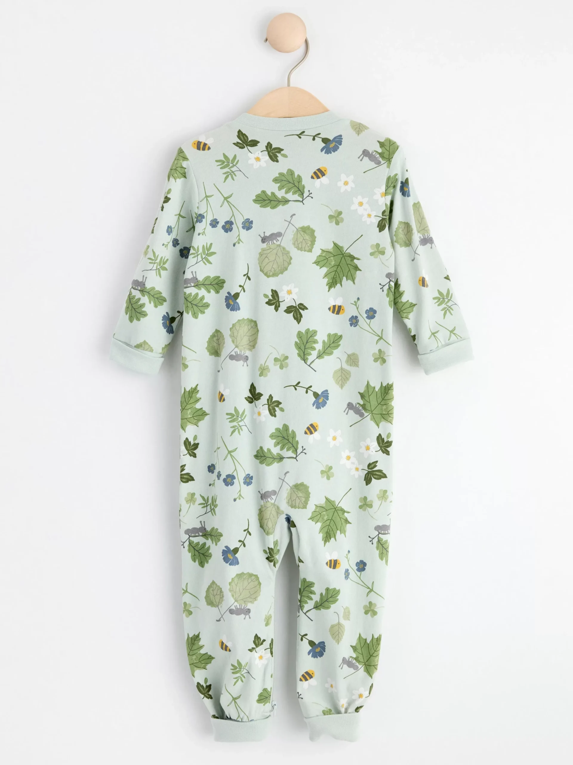 Pyjamas>Lindex Pyjamas Med Blommor Och Blad Light Aqua