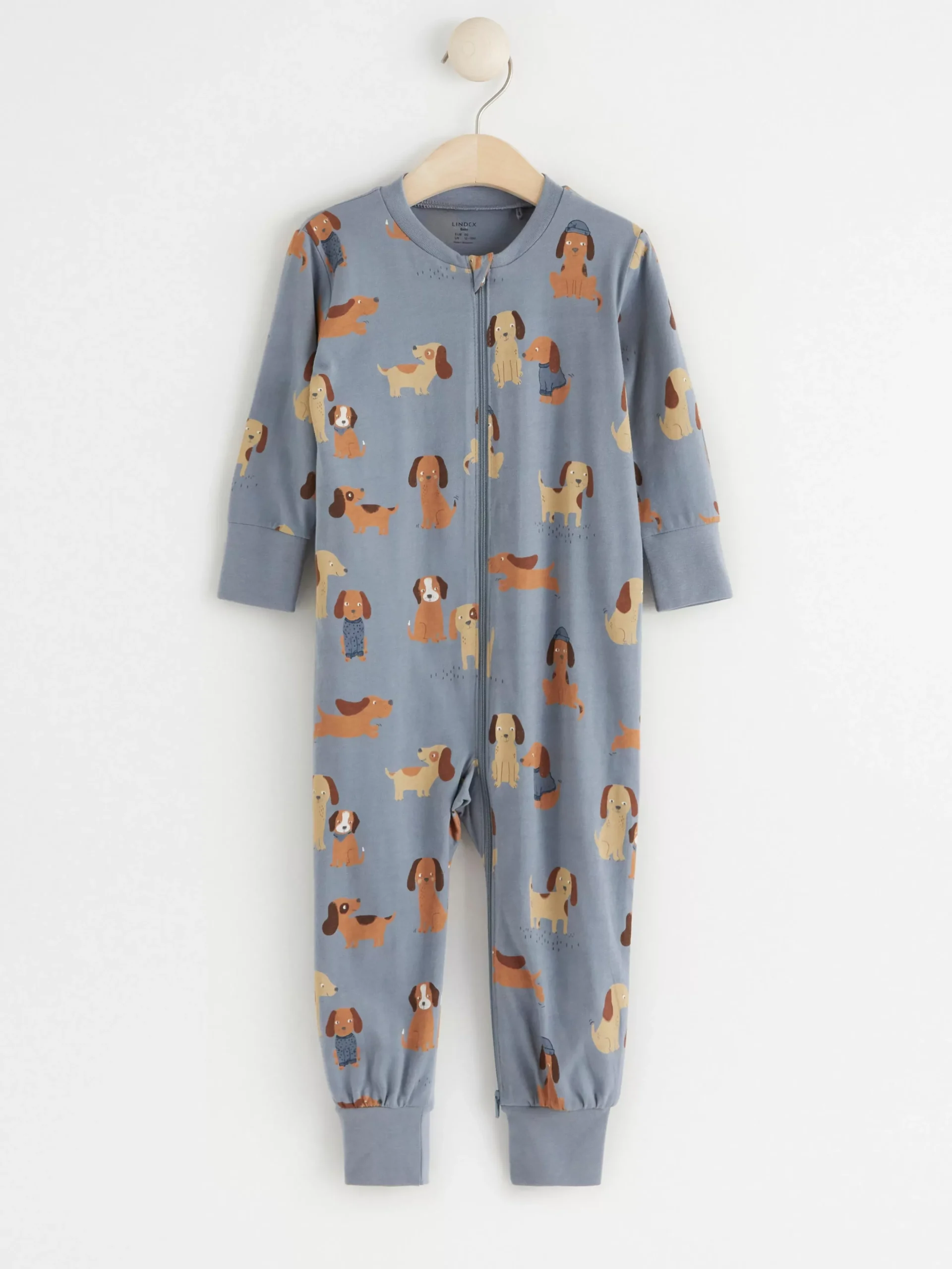 Pyjamas>Lindex Pyjamas Med Hundar Dusty Blue