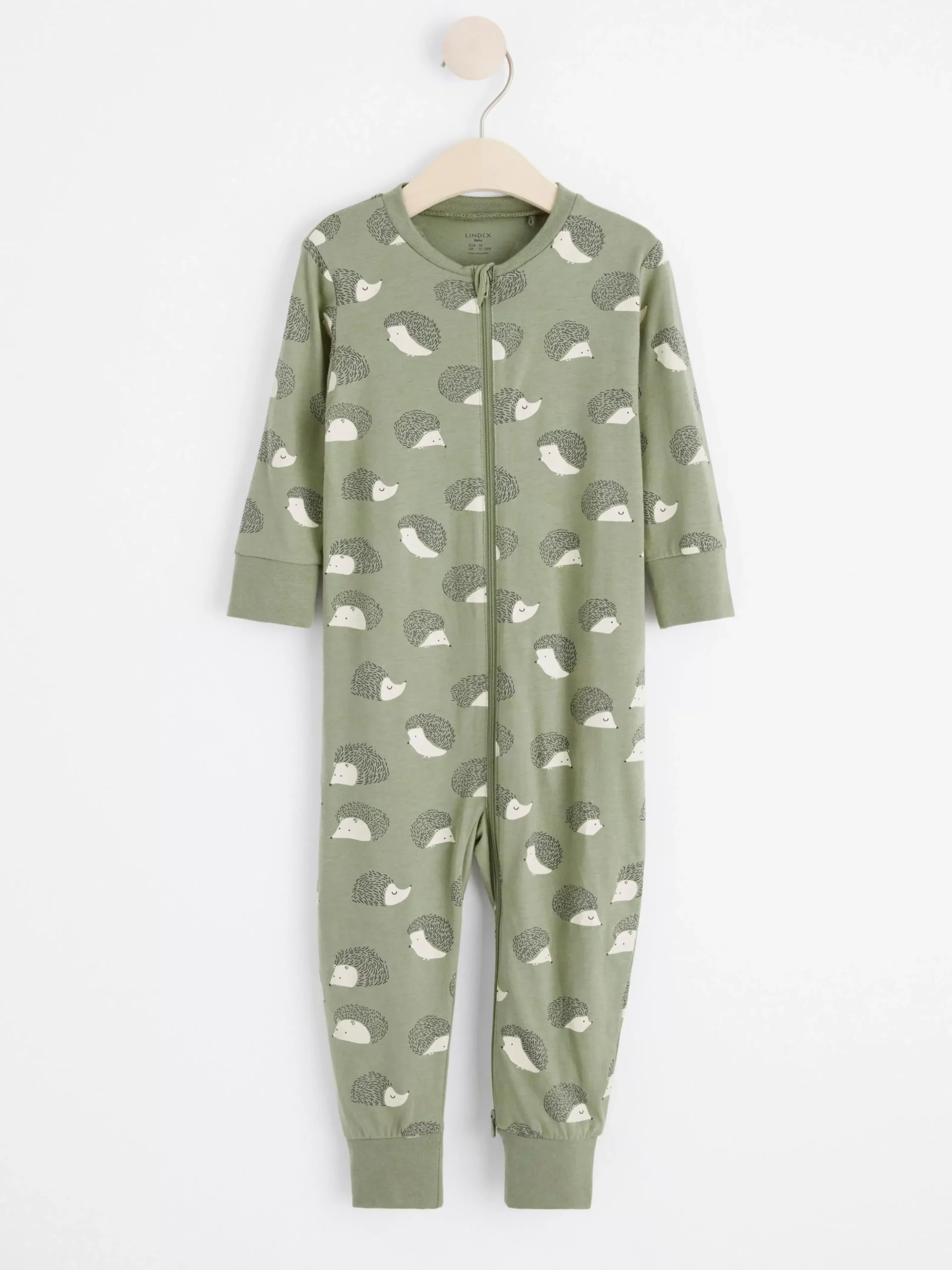Pyjamas>Lindex Pyjamas Med Igelkottar Och Applikation Baktill Dusty Green