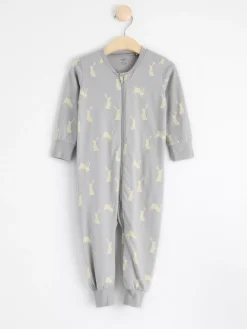 Pyjamas>Lindex Pyjamas Med Kaniner Light Grey