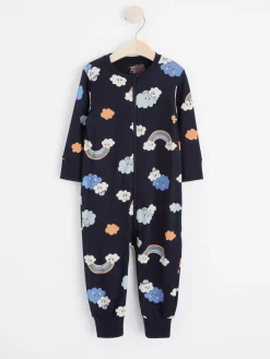 Pyjamas>Lindex Pyjamas Med Moln Och Regnbagar Dark Navy