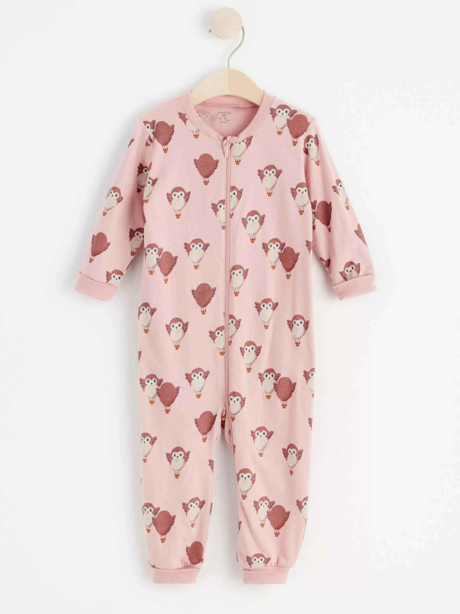 Pyjamas>Lindex Pyjamas Med Ugglor Dusty Pink