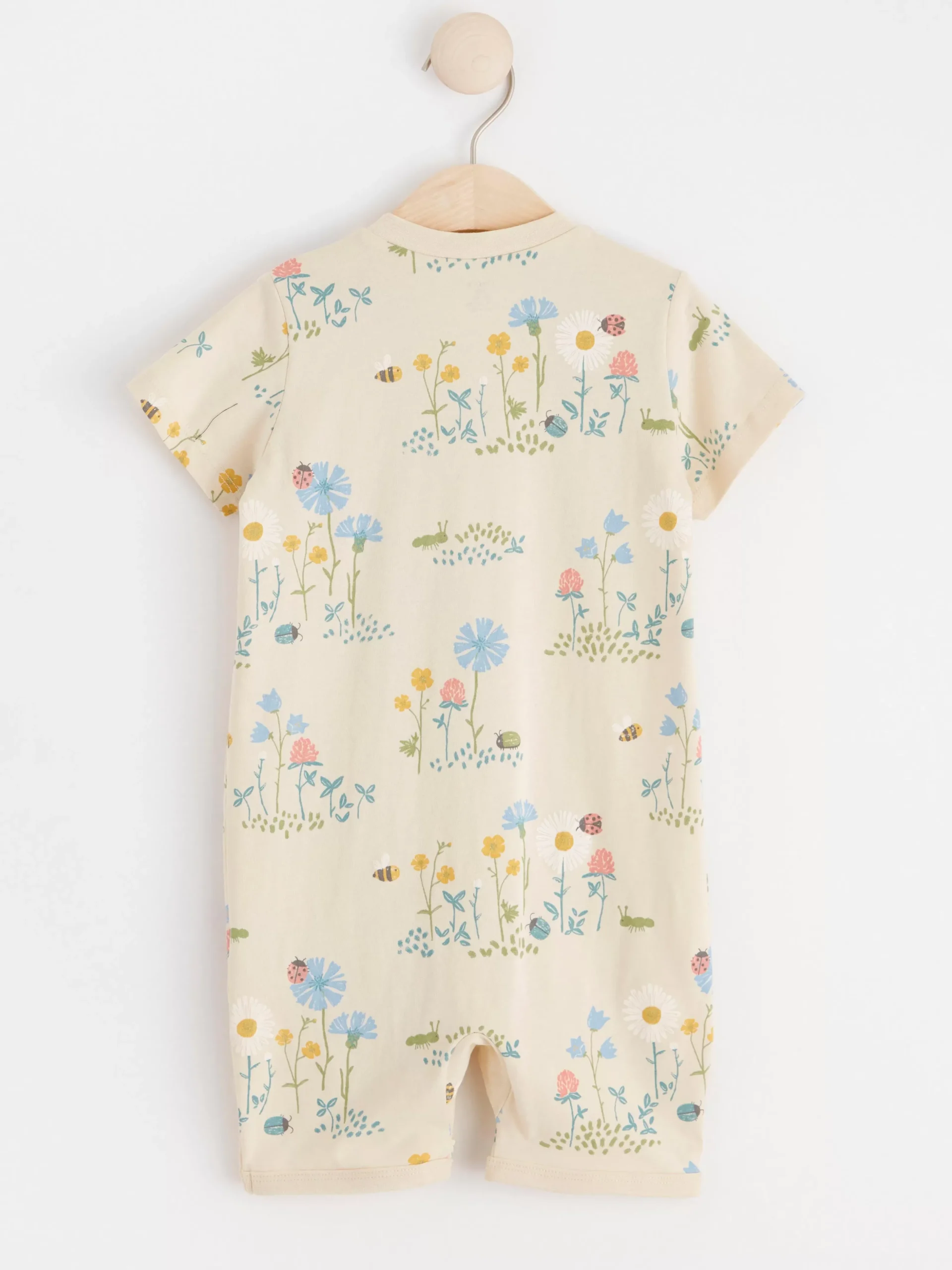 Pyjamas>Lindex Pyjamasromper Med Blommor Light Beige