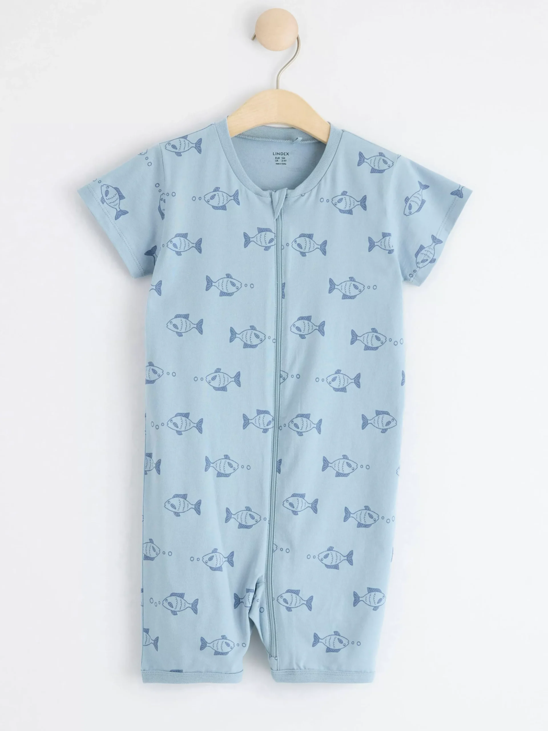 Pyjamas>Lindex Pyjamasromper Med Fiskar Light Dusty Blue