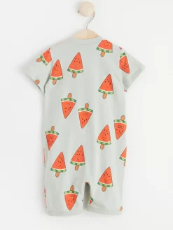 Pyjamas>Lindex Pyjamasromper Med Glassar Light Aqua