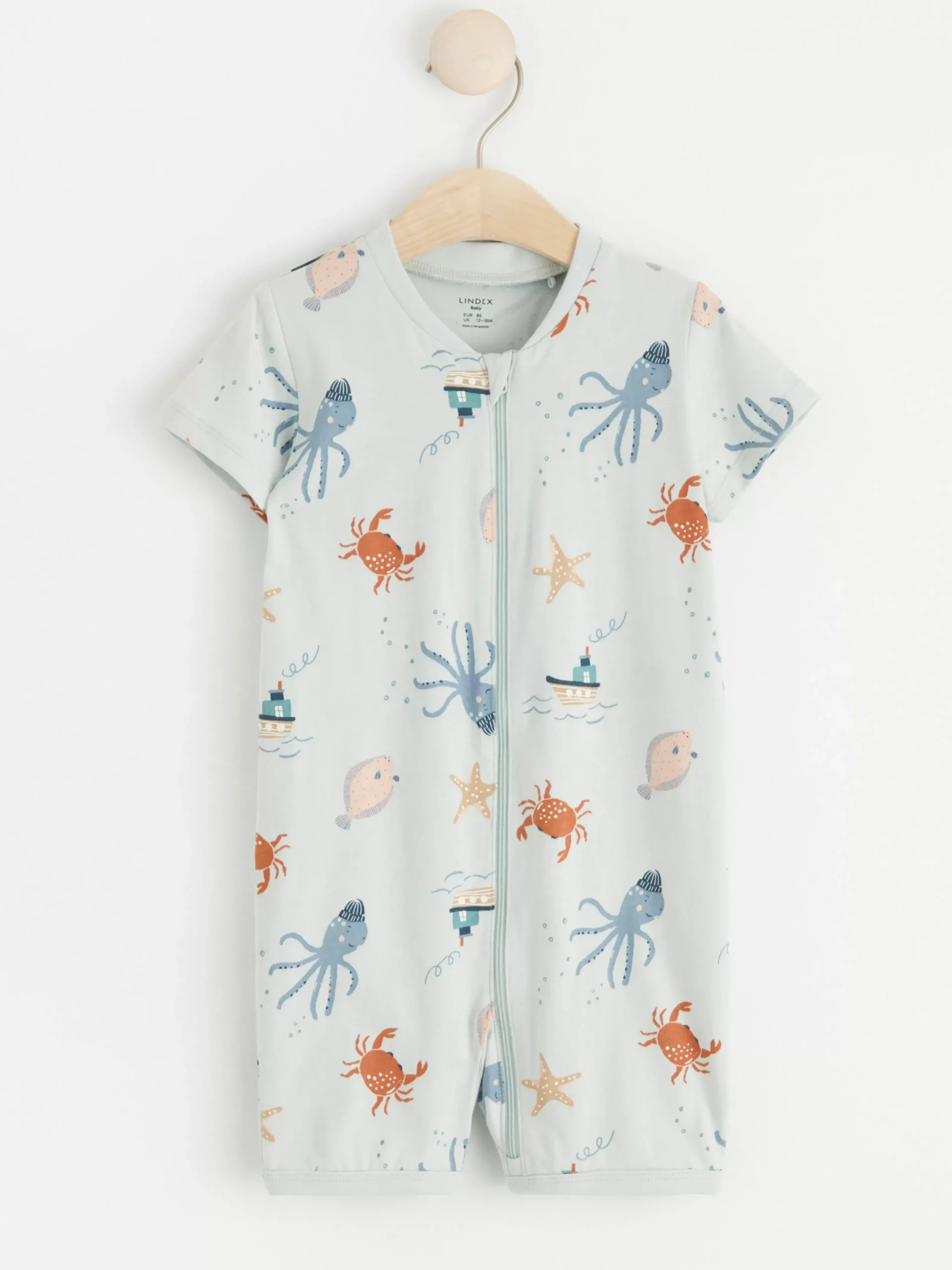 Pyjamas>Lindex Pyjamasromper Med Havsmonster Light Aqua