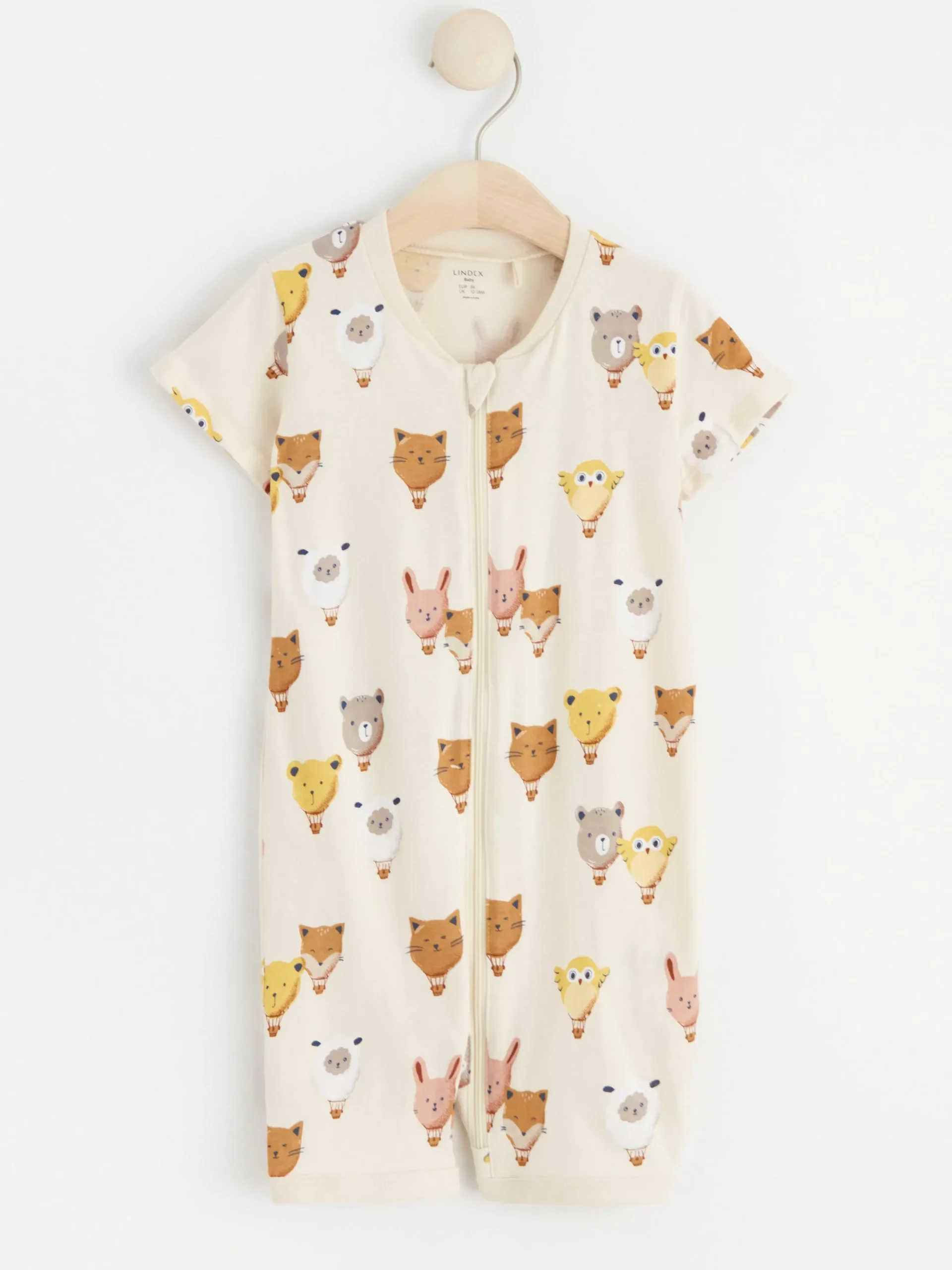 Pyjamas>Lindex Pyjamasromper Med Heltackande Monster Light Beige