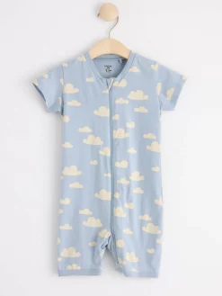 Pyjamas>Lindex Pyjamasromper Med Moln Light Dusty Blue