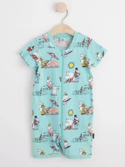 Pyjamas>Lindex Pyjamasromper Med Mumin Dusty Aqua