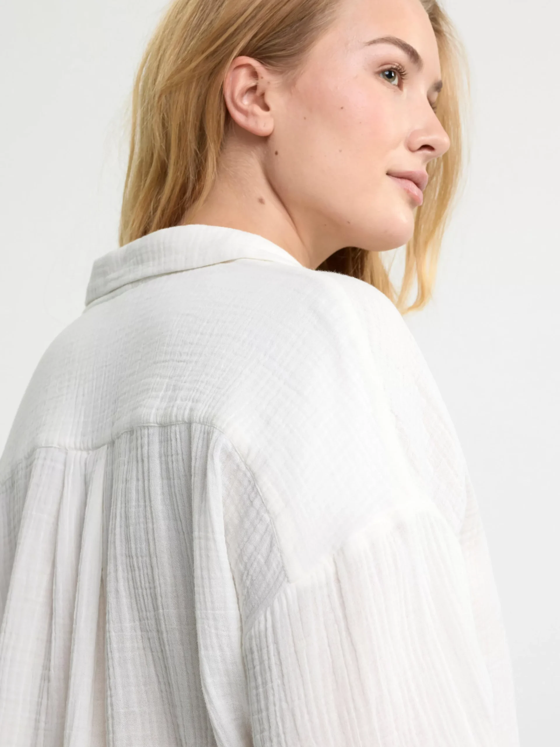 Nattplagg>Lindex Pyjamasset I Bomullsvav Off White