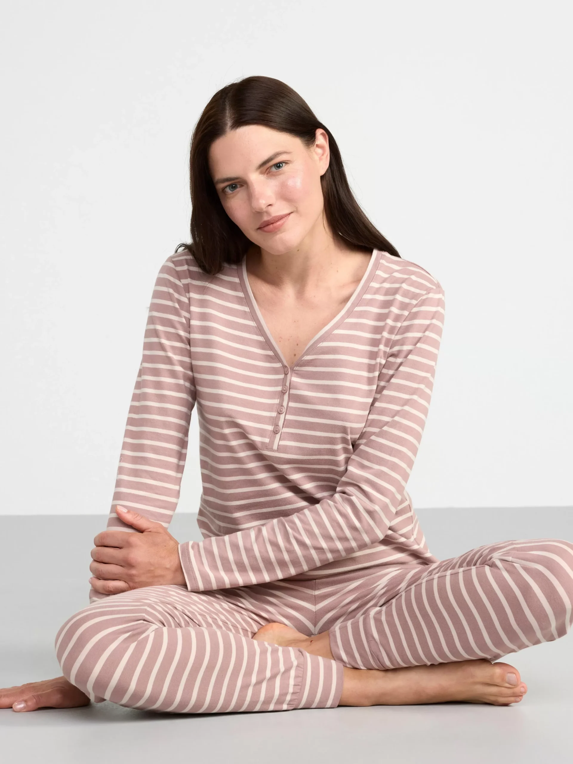 Nattplagg>Lindex Pyjamasset I Mjuk Trika Dark Dusty Pink