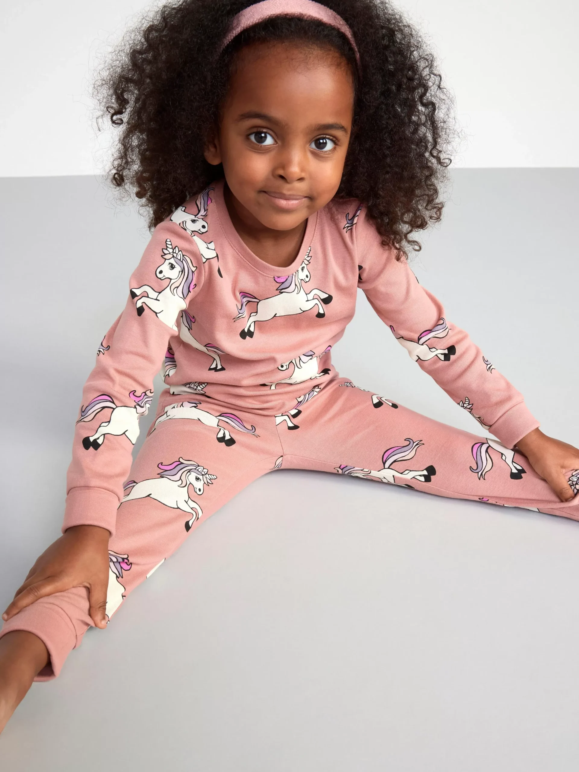 Nattplagg>Lindex Pyjamasset Med Enhorningar Dusty Pink