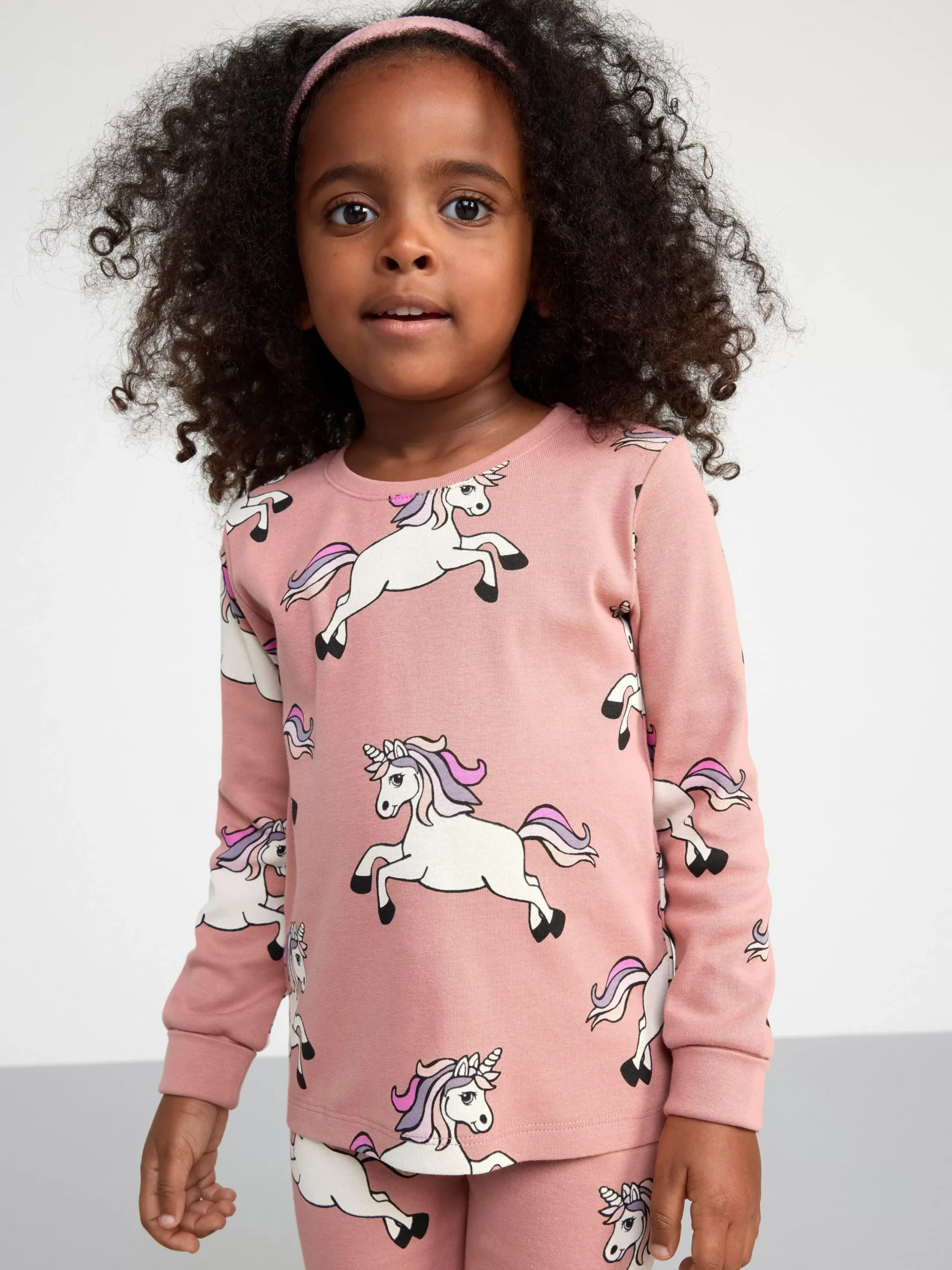 Nattplagg>Lindex Pyjamasset Med Enhorningar Dusty Pink