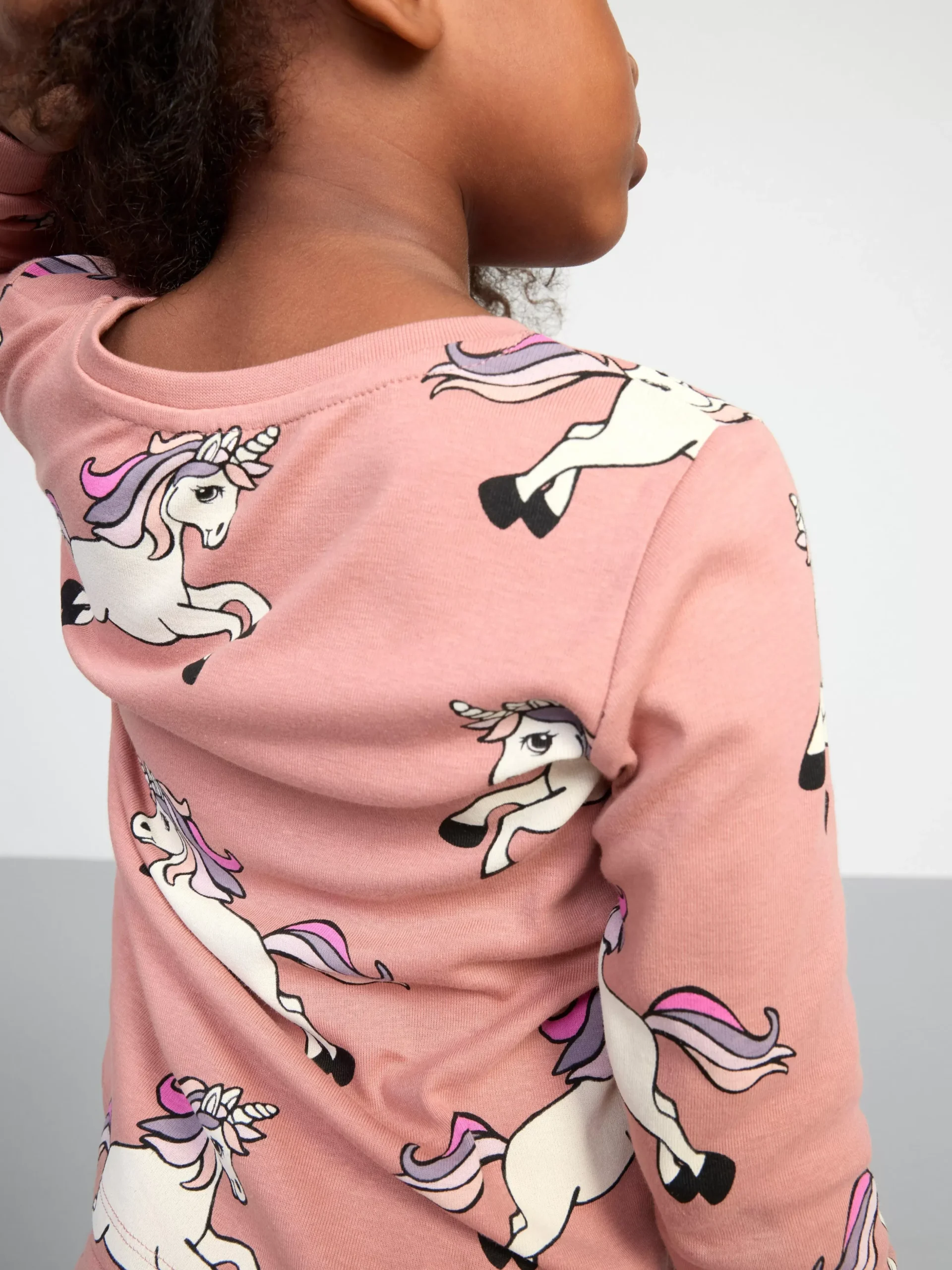 Nattplagg>Lindex Pyjamasset Med Enhorningar Dusty Pink