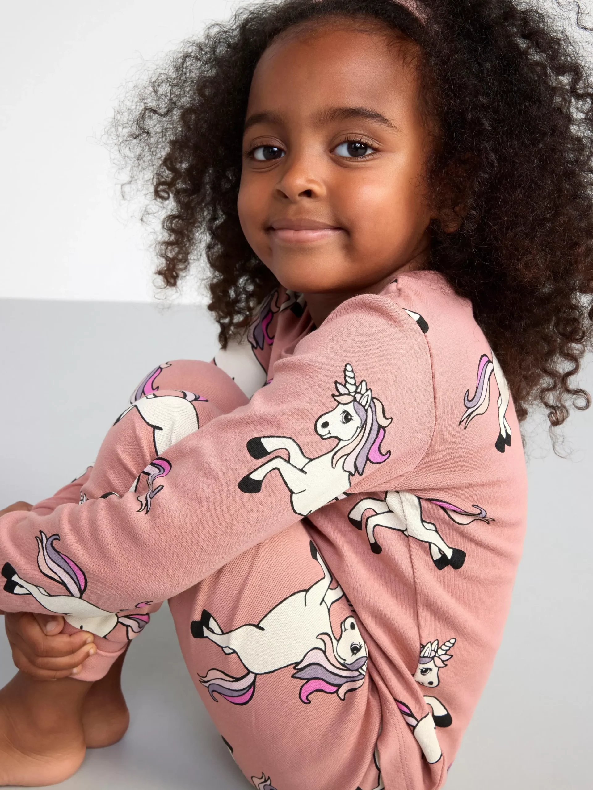 Nattplagg>Lindex Pyjamasset Med Enhorningar Dusty Pink