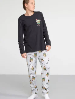 Nattplagg>Lindex Pyjamasset Med Hamburgare Black